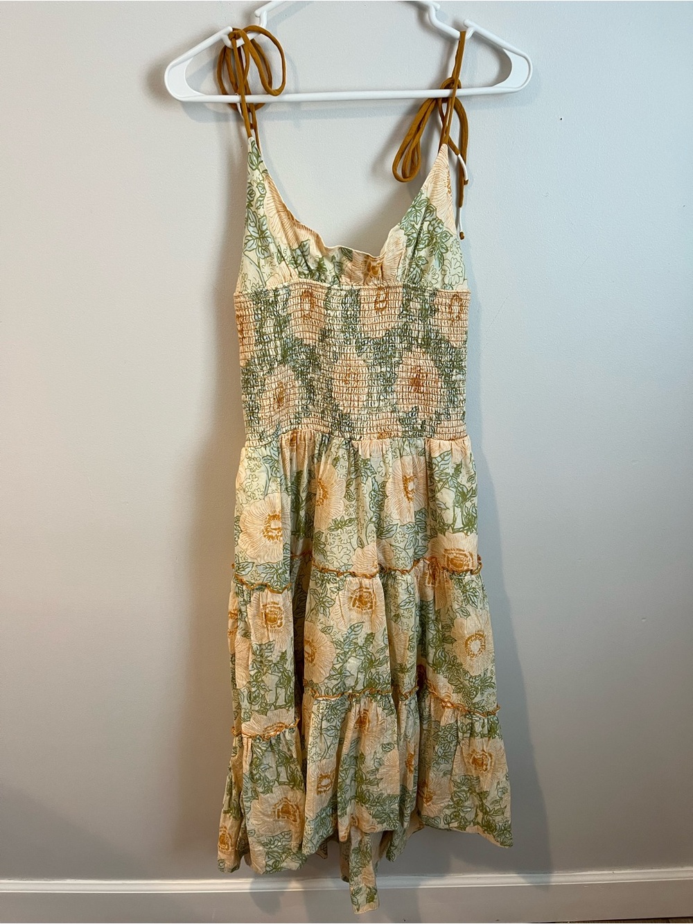 Free People Adriel Tie Strap Tiered Midi Dress Medium - Picture 4 of 7